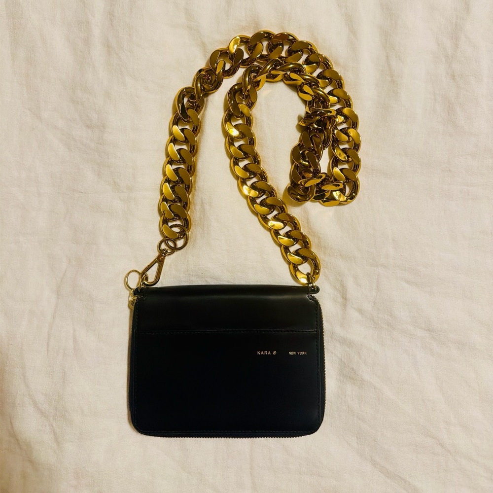 Kara Large Bike Leather Wallet Chain Crossbody Bag